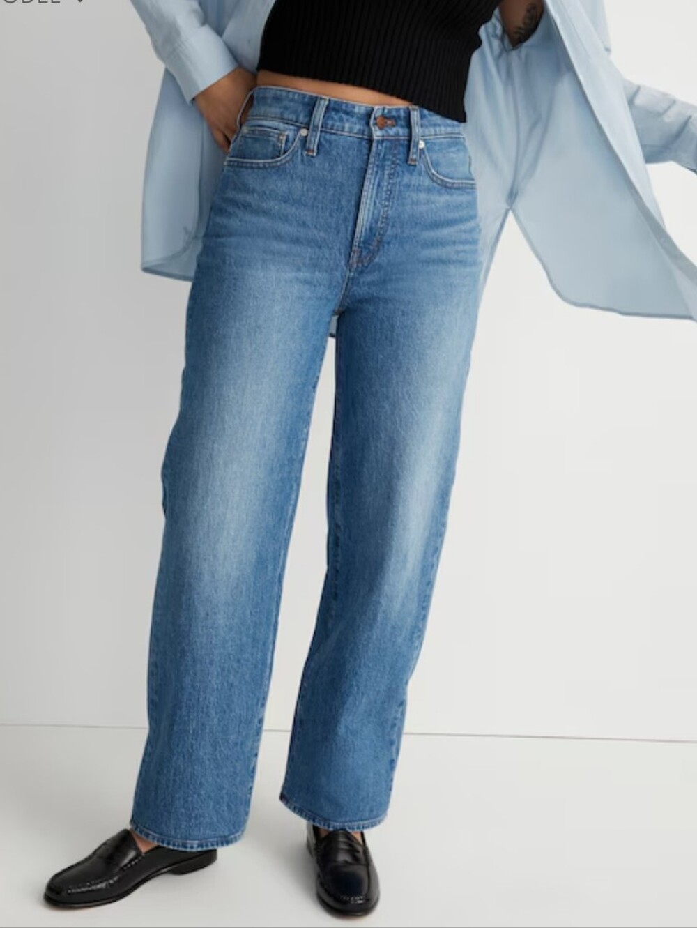 Madewell The Curvy Perfect Vintage Wide-Leg Crop Jean 32 Cresslow Wash - Picture 1 of 10